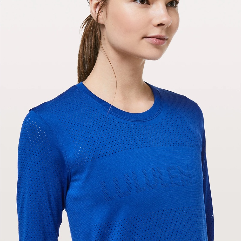 lululemon athletica Blue Long Sleeve Tee